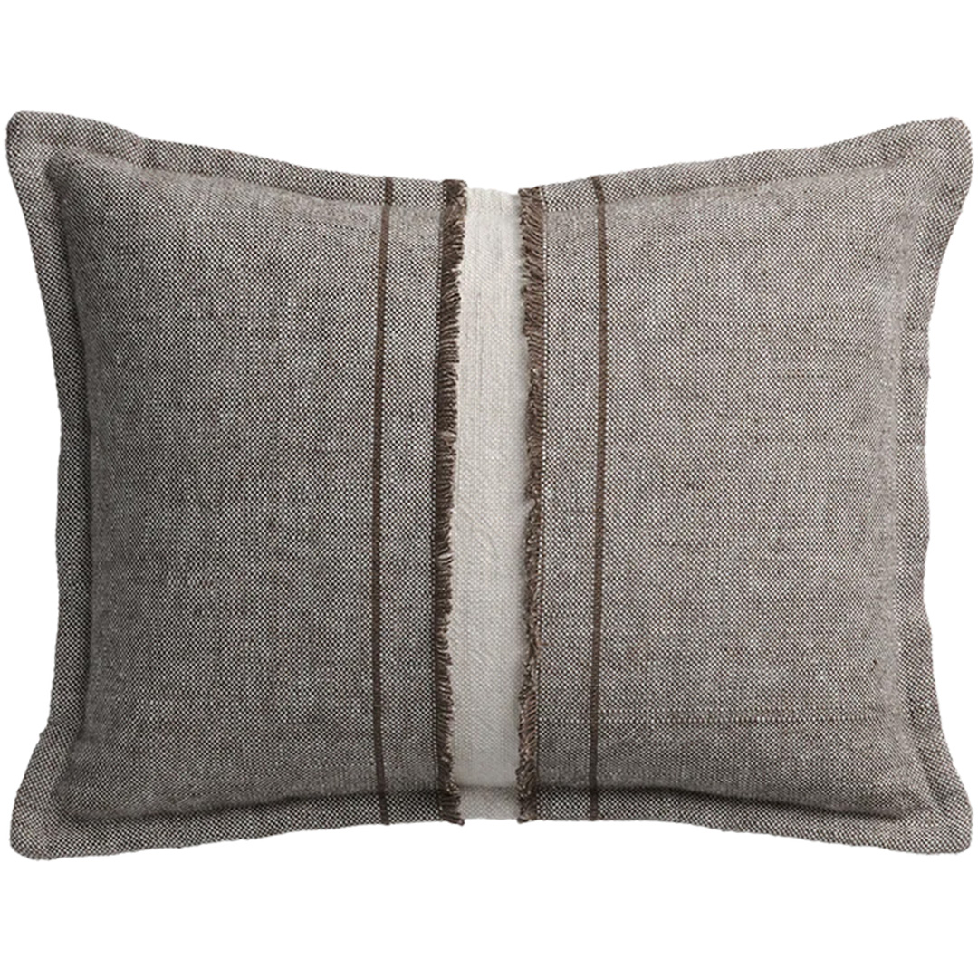 Haiku Cushion with Fringe Detail - Bark_01